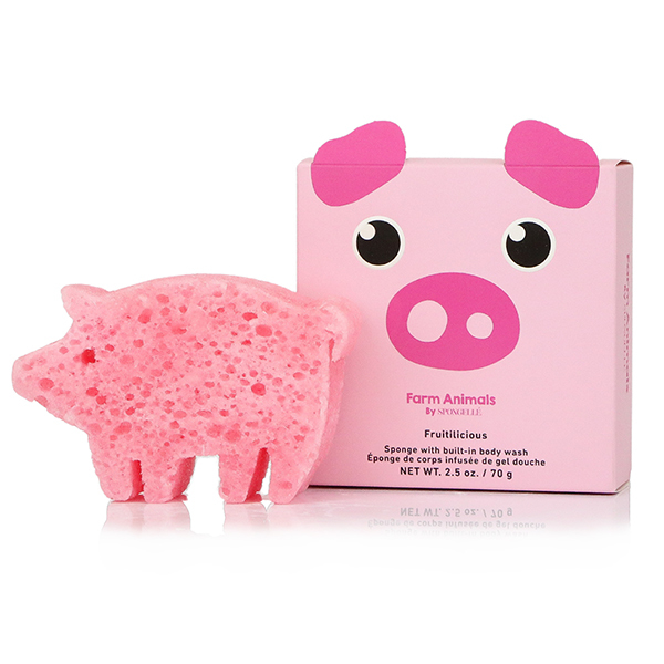 Éponge de Bain Infusée Animaux de la ferme - Cochon Peggy Spongellé 70g