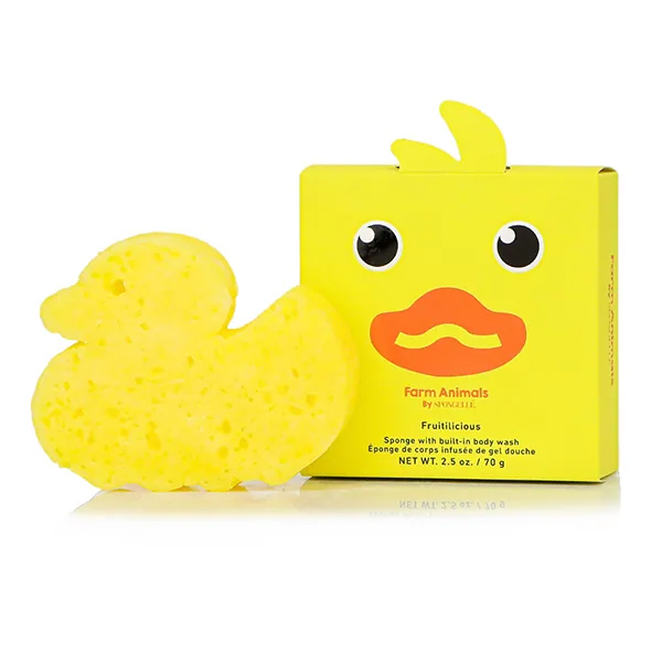 Éponge de Bain Infusée Animaux de la ferme Canard Danny Spongellé 70g