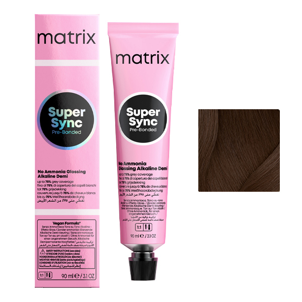 Coloration Ton sur Ton Super Sync N°5NN Chätain Clair Naturel Profond Matrix 90ml