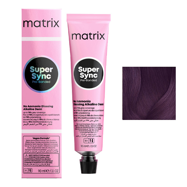 Coloration Ton sur Ton Super Sync N°5VV Châtain Clair Violet Profond Matrix 90ml