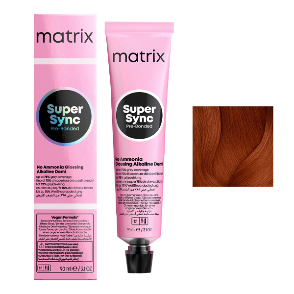 Coloration Ton sur Ton Super Sync N°6CG Blond Foncé Cuivré Doré Matrix 90ml