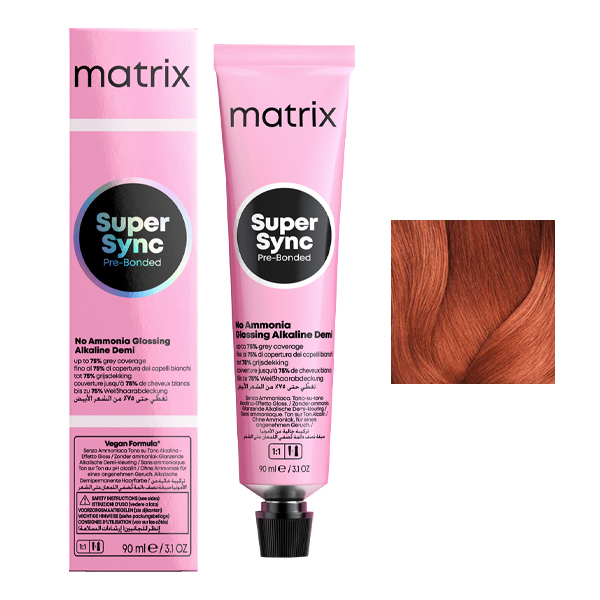 Coloration Ton sur Ton Super Sync N°6RC Blond Foncé Rouge Cuivré Matrix 90ml