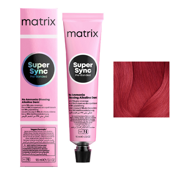 Coloration Ton sur Ton Super Sync N°6RV Blond Foncé Rouge Violet Matrix 90ml