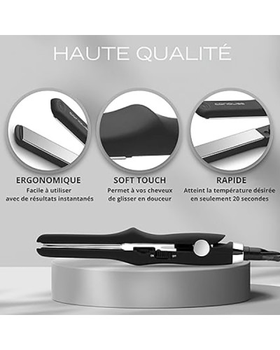 Mini lisseur Titanium Black Soft Touch Corioliss