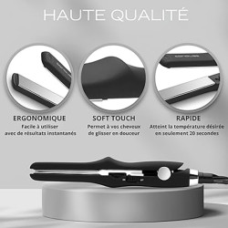Mini lisseur Titanium Black Soft Touch Corioliss
