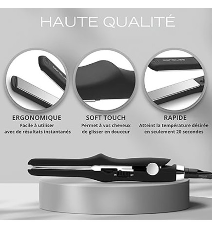 Mini lisseur Titanium Black Soft Touch Corioliss