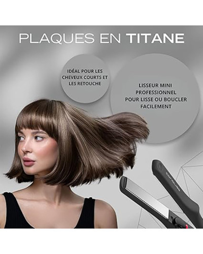 Mini lisseur Titanium Black Soft Touch Corioliss