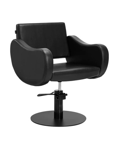 FAUTEUIL ROMA SKAI NOIR BASE RONDE NOIRE