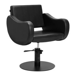 FAUTEUIL ROMA SKAI NOIR BASE RONDE NOIRE