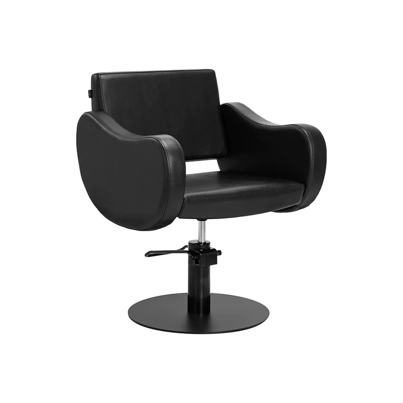 FAUTEUIL ROMA SKAI NOIR BASE RONDE NOIRE