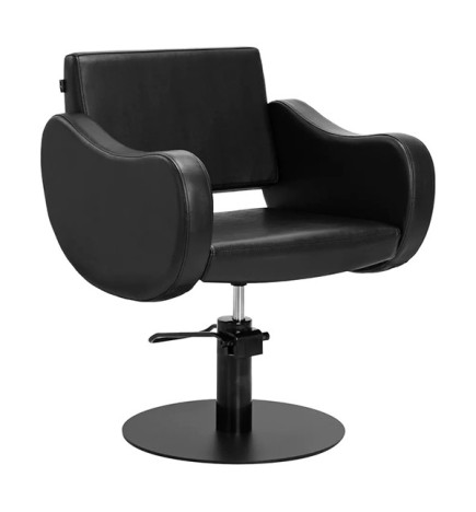 FAUTEUIL ROMA SKAI NOIR BASE RONDE NOIRE