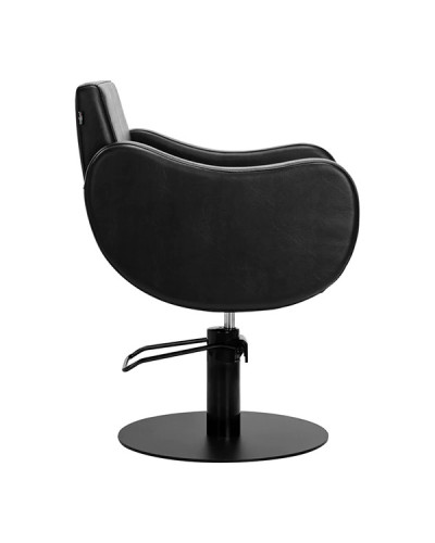 FAUTEUIL ROMA SKAI NOIR BASE RONDE NOIRE