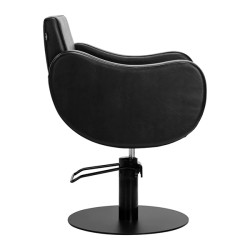 FAUTEUIL ROMA SKAI NOIR BASE RONDE NOIRE