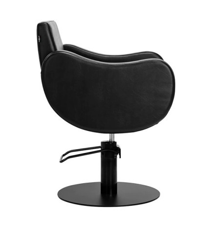 FAUTEUIL ROMA SKAI NOIR BASE RONDE NOIRE