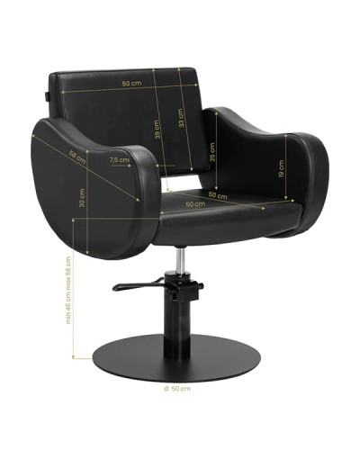 FAUTEUIL ROMA SKAI NOIR BASE RONDE NOIRE