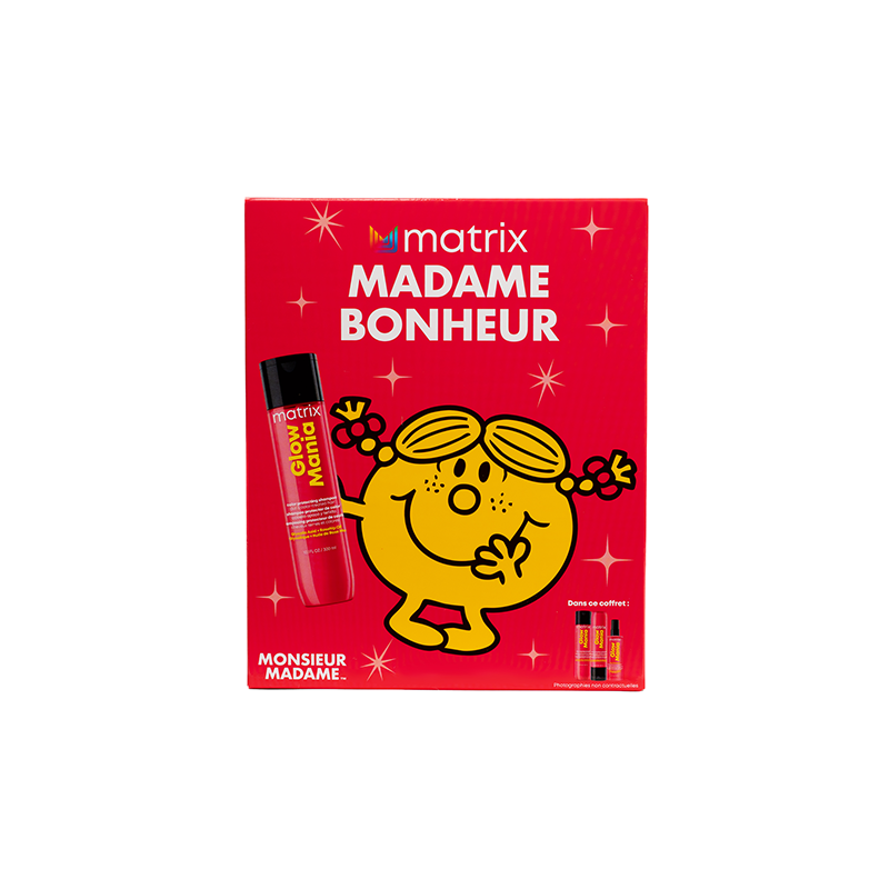 Coffret Trio Glow Mania Monsieur Madame pour cheveux colorés ou ternes Matrix Coffret Trio Glow Mania Monsieur Madame pour cheveux colorés ou ternes Matrix