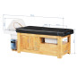 Lit Spa Bali Pour Soin de Luxe Bois Clair et Matelas Noir