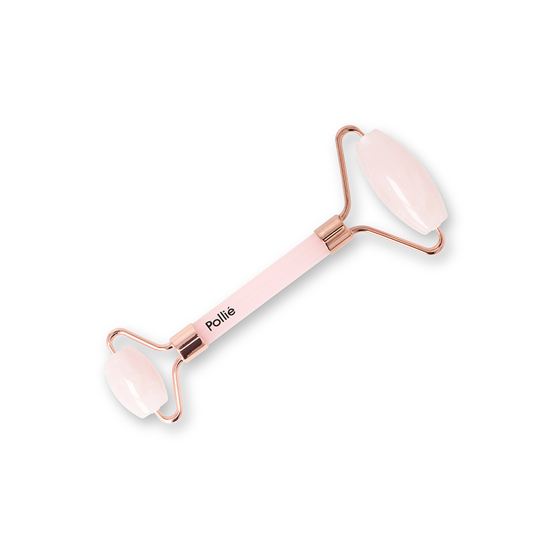 Rouleau Palpeur Visage en Quartz Rose Polliè Rouleau Palpeur Visage en Quartz Rose Polliè