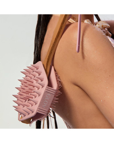 Pad en silicone 3 en 1 Lavage Avec Manche en Bois Amovible GLOV
