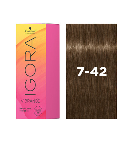Igora Vibrance 7-42  Blond Moyen Beige Fumé 60ml Schwarzkopf
