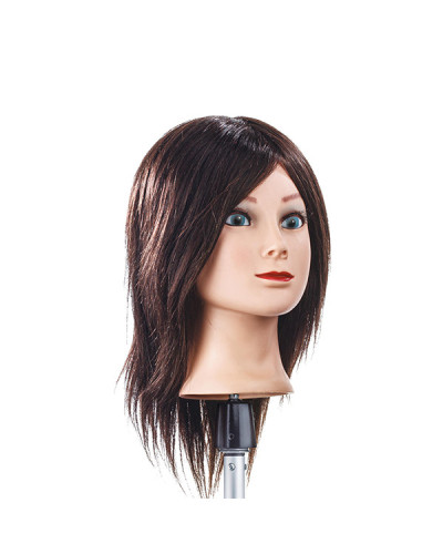 TETE MALLEABLE SANDRA CHATAIN NATURAL HAIR 100% NATURELLE 30CM
