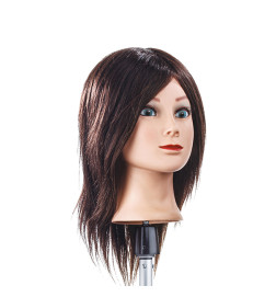 TETE MALLEABLE SANDRA CHATAIN NATURAL HAIR 100% NATURELLE 30CM