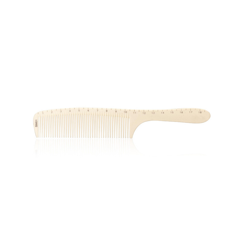 Peigne Gradué Barber Démêloir 19.3cm Blanc