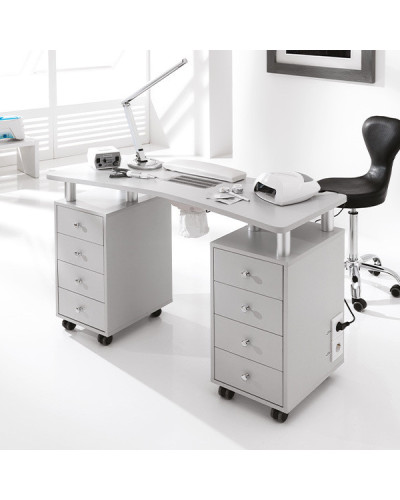 TABLE MANUCURE NAIL STATION GRISE AVEC ASPIRATEUR