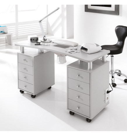 TABLE MANUCURE NAIL STATION GRISE AVEC ASPIRATEUR
