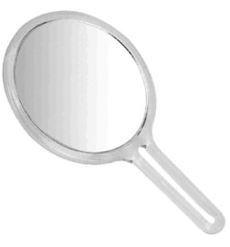 Miroir à Mains Ø15cm Transparent Grossissant x3