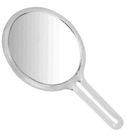 Miroir à Mains Ø15cm Transparent Grossissant x3