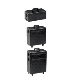 Mallette Modulair Croco Noir 3 Niveaux