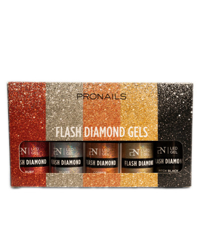 Kit Vernis Gels Flash Diamonds Pronails 5x14ml