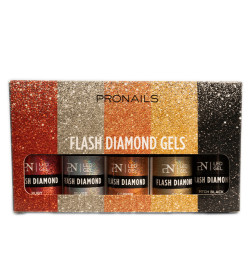 Kit Vernis Gels Flash Diamonds Pronails 5x14ml
