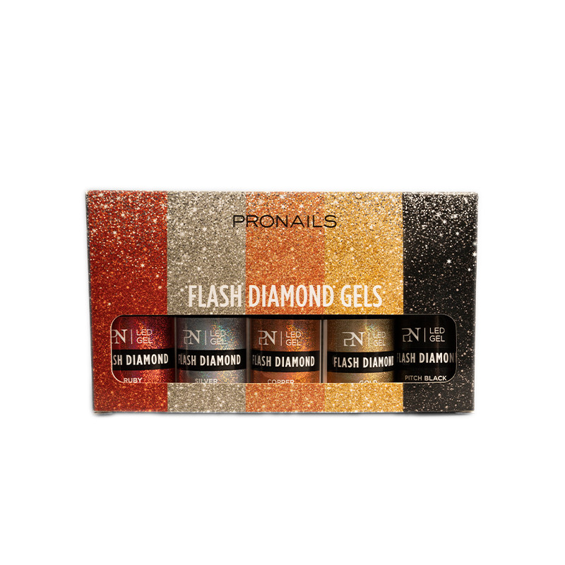 Kit Vernis Gels Flash Diamonds Pronails 5x14ml Kit Vernis Gels Flash Diamonds Pronails 5x14ml