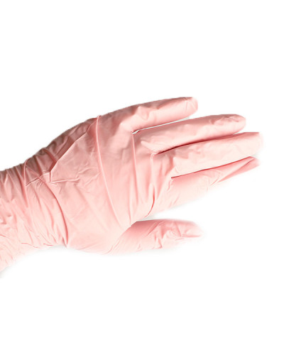 Gants Nitrile sans poudre Rose Taille M x100 Pronails