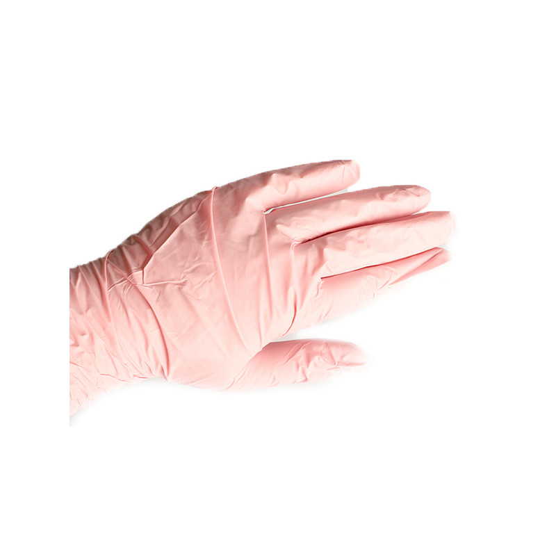 Gants Nitrile sans poudre Rose Taille M x100 Pronails