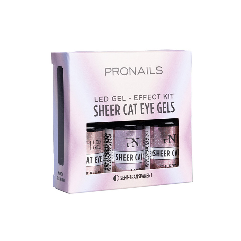 Gels Sheer Cat Eye 3x6ml + Aimant ProNails