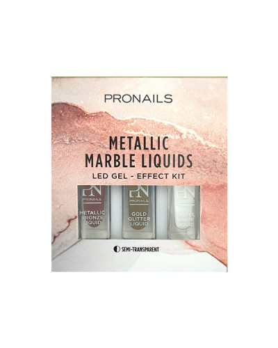 Kit Vernis Nail Art Marbré Métallique Pronails 3x 6 ml