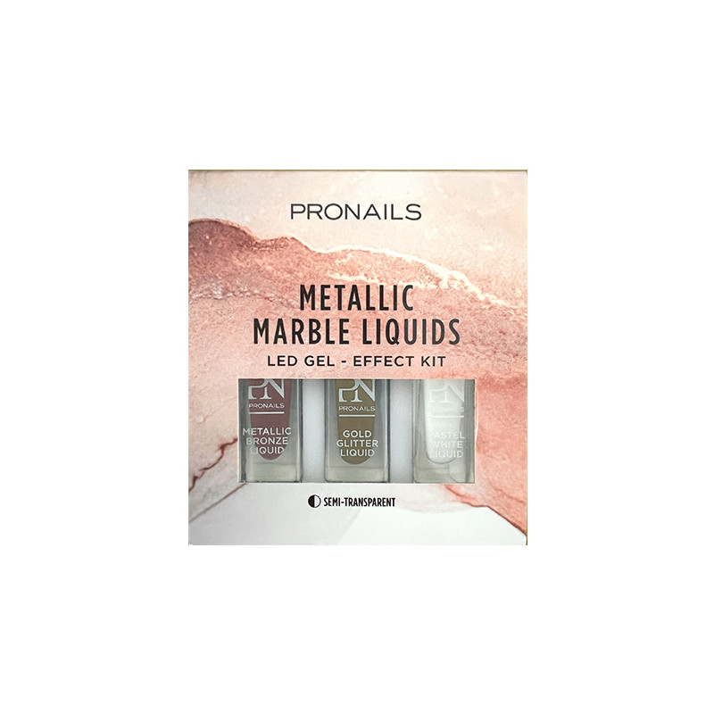 Kit Vernis Nail Art Marbré Métallique Pronails 3x 6 ml