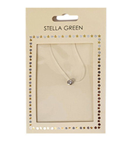 Collier fil de pêche Transparent Strass Doré x36