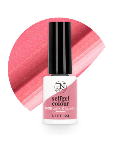 Vernis Semi-Permanent Selfgel 15 Pink and  Sparkly  PN Selfcare 6ml