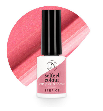 Vernis Semi-Permanent Selfgel 15 Pink and  Sparkly  PN Selfcare 6ml