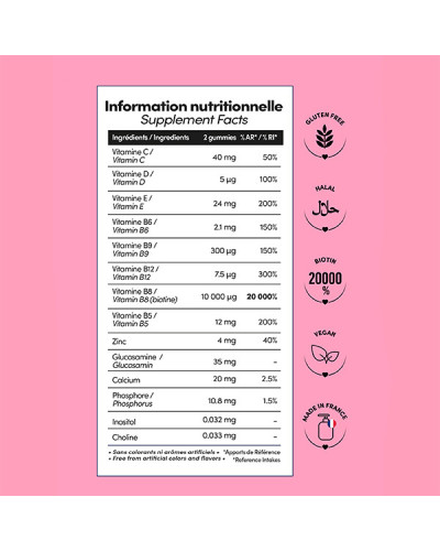 Love Gummies Vitamines Cheveux Myriam K Boite de 60
