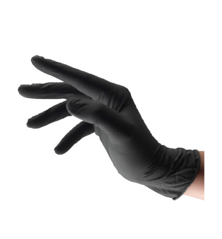 100 Gants Nitrile Noir 7/8 Medium