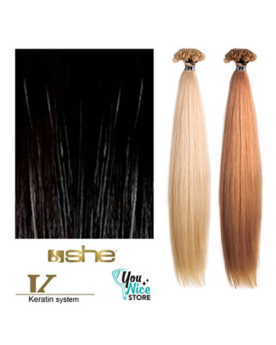 Extensions Naturelles Lisses Kératine System N°1B