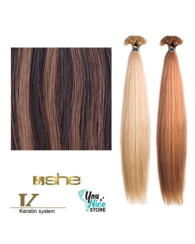 Extensions Naturelles Lisses Kératine System N°2/17 55/60cmx10pcs