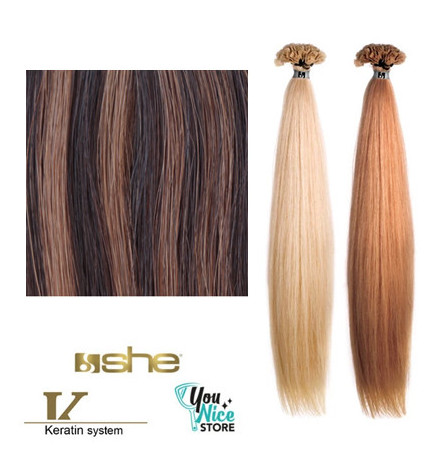 Extensions Naturelles Lisses Kératine System N°2/17 55/60cmx10pcs