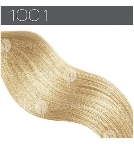 Mèches Cheveux Naturels PREMIUM N°1001 Blond Très Clair NacréSoCap