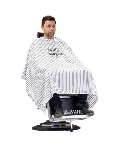 Peignoir Barbier Rayé Sans Manches